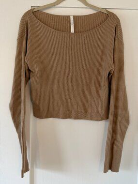 Babaton Aritzia Ribbed Boat Neck Sweater Crop Small